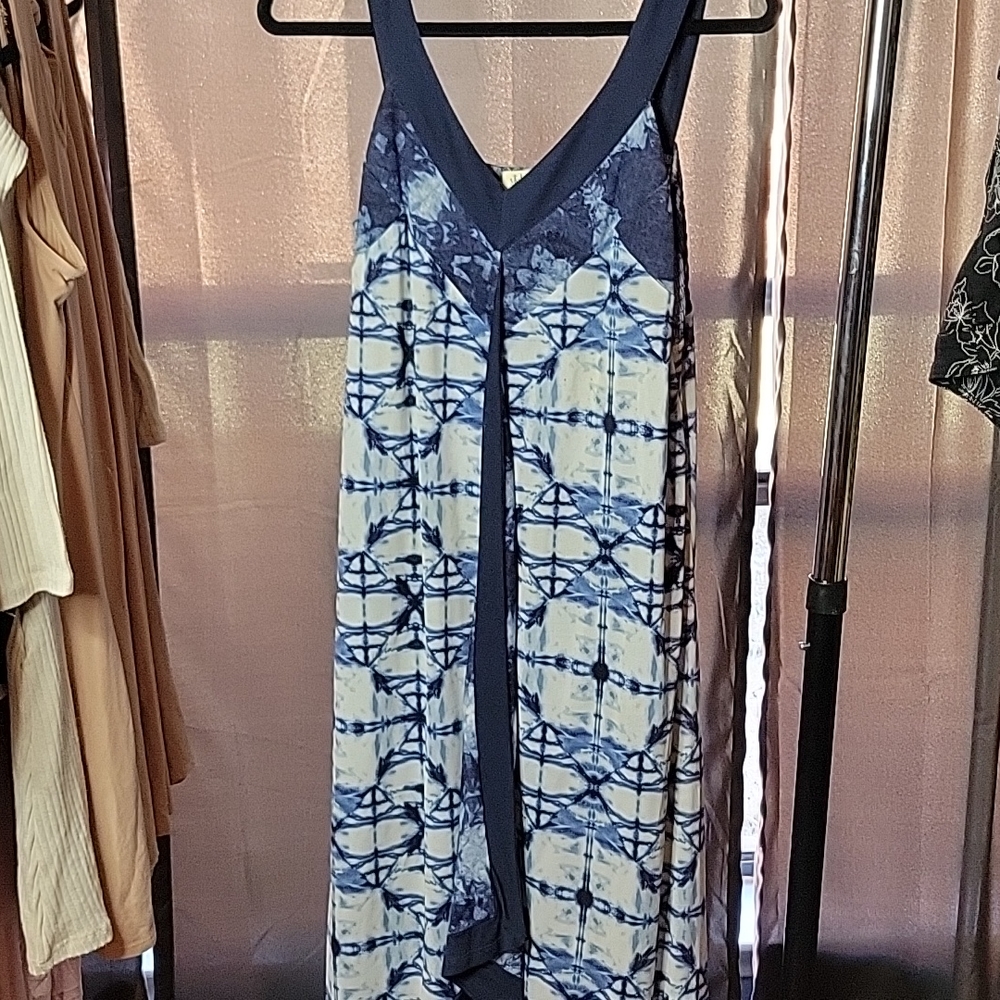 Style & Co asymmetrical sun dress blue size PL